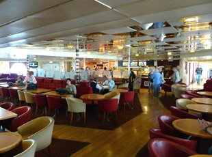 The main lounge on the ferry 'Ben My Chree' to the Isle of Man