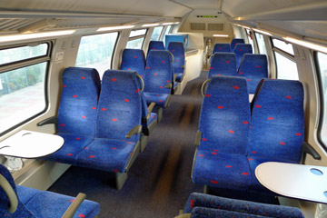 Seats on an Israeli double-eck train