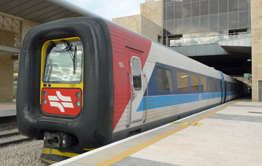 An IC3 train from Tel Aviv arrived at Jerusalem Malha