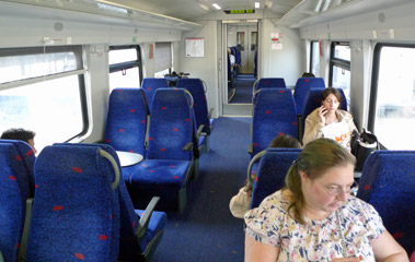 Seats on an Israeli single-deck train