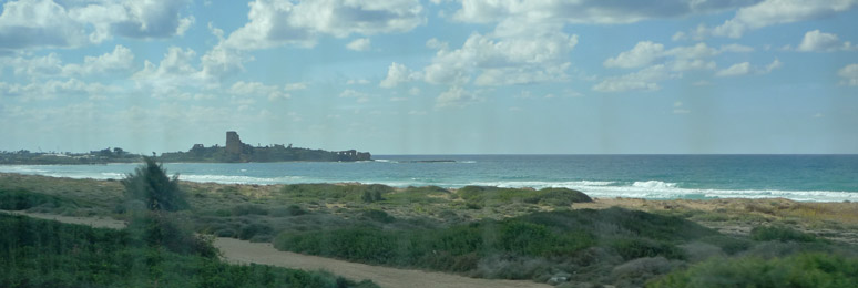 Mediterranean coast from the Tel Aviv-Haifa train