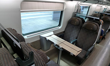 Typical table with 4 seats on a Frecciarossa