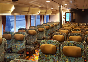 Seats on the beetle ferry between Japan and Korea