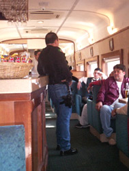 On board the Copper Canyon train in Mexico