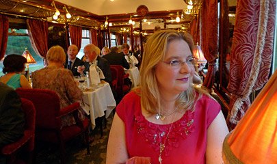 Dinner in the diner on the Orient Express