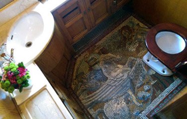 Toilet floor mosaic in Pullman car Perseus