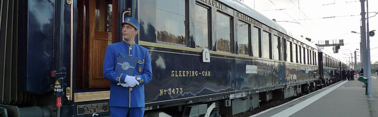 LX-type sleeping-car of the Venice Simplon Orient Express train boarding at Calais