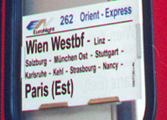 Orient Express destination board