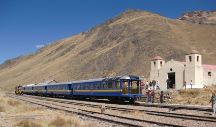 The Andean Explorer train en route to Puno