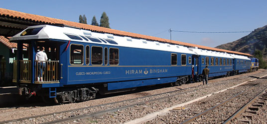 The Hirham Bingham train to Machu Picchu