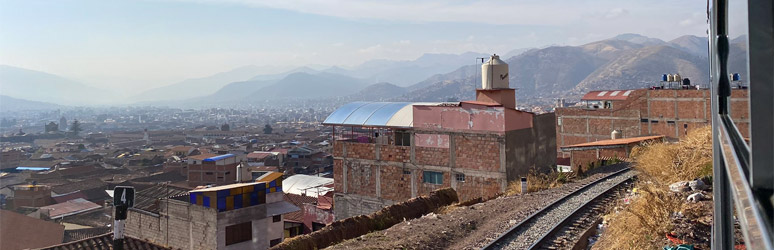 PeruRail train to Machu Pichu climbs the zig-zag out of Cuzco