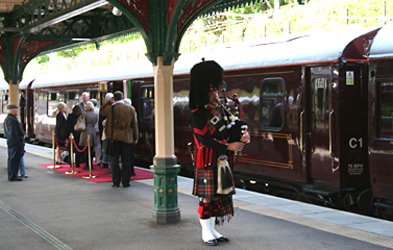 Boarding the Royal Scotsman train...