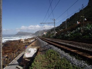 Railway along the coast from Cape Town to Simon's Town