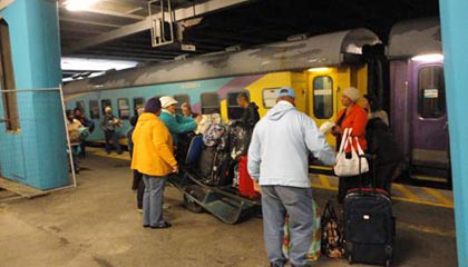 The Shosholoza Meyl train from Johannesburg has arrived at Cape Town station