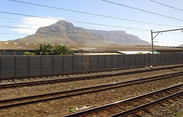 Table Mountain, Cape Town, seen from the train
