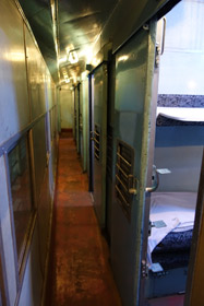 Corridor of Sri Lanka Railways sleeping-car