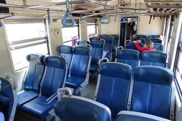2nd class seats on a Sri Lankan blue train