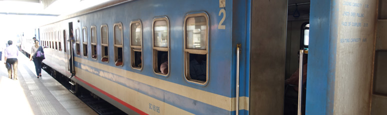 Newer cars on a Sri Lankan train