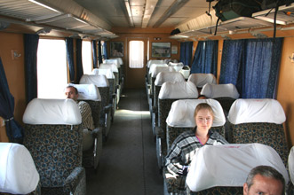 1st class seats on the Aleppo - Damascus express train.