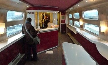 Cafe-bar car on a Thalys high-speed train