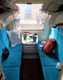 4-berth sleeper on train 2, the Rossiya