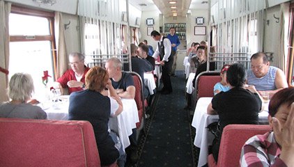 Chinese restaurant car attached to train 4 in China