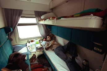 4-berth sleeper on train 19 from Beijing to Moscow