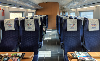 2nd class seats on a YHT of the Siemens Velaro type