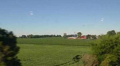 Indiana farmland seen from Amtrak's Lake Shore Limited