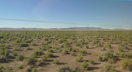 Desert scenery in Nevada, seen from the California Zephyr