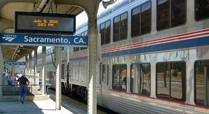 The train arrives at Sacramento