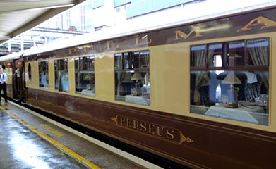 Perseus on the Britrish Pullman train at London Victoria