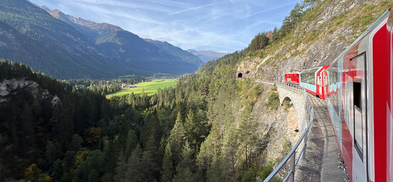 Glacier Express on the Landwasser Viaduct