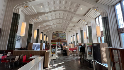 Inside Burger King at Helsinki station