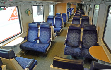 2nd class seats in an open-plan car
