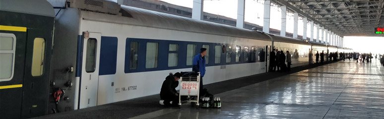 Train at Pyongyang station
