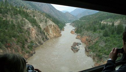 Rocky Mountaineer crossing the Fraser River
