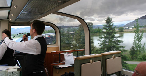 Running commentary on board Rocky Mountaineer 