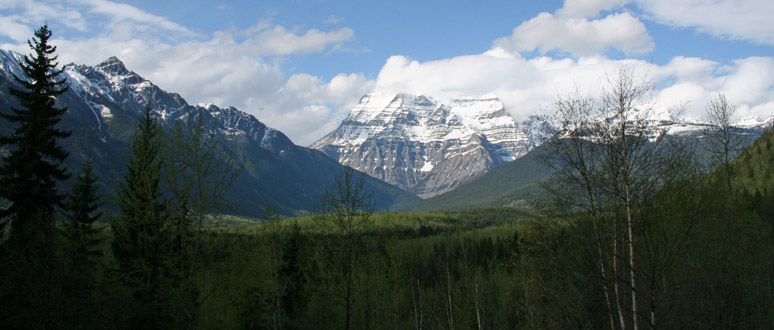 Mount Robson seen from the Rocky Mountaineer