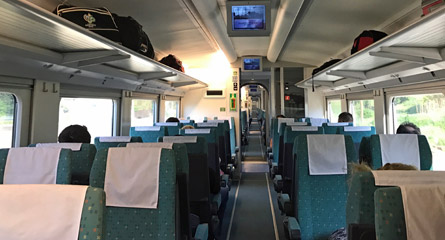 2nd class seats on the Sarajevo to Mostar train