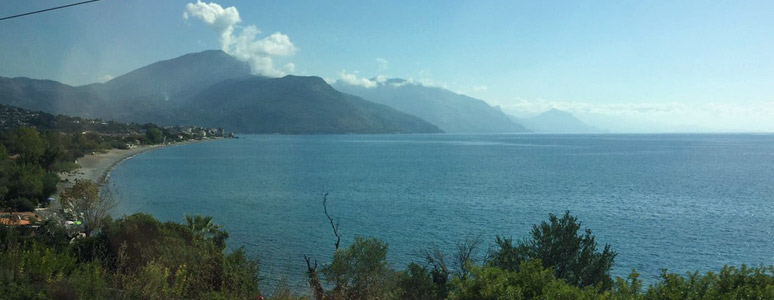 Scenery from the train to Sicily