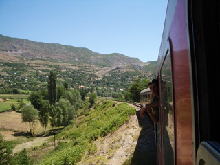 View from the train to Pogradec