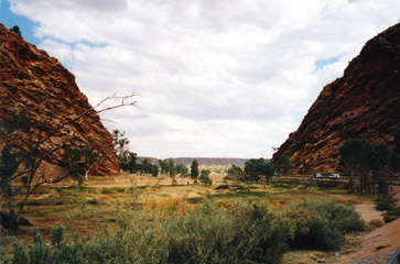 Heavitree Gap, where the train enters Alice Springs