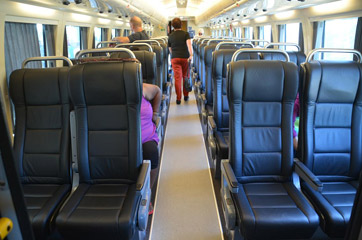 Economy seats on the Spirit of Queensland tilt train