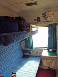 First class AC 2-berth sleeper on the Dhaka-Chittagong overnight train