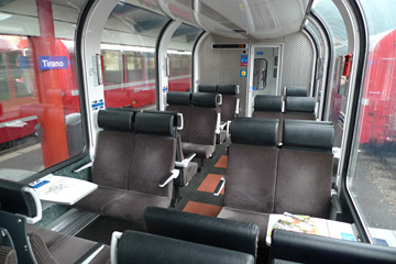2nd class seats on the Bernina Express train