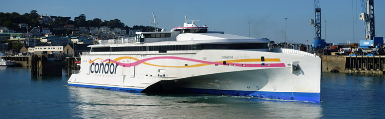The Channel Islands ferry Condor Liberation sailing from Guernsey
