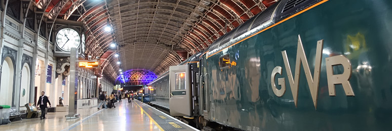 The sleeper to Cornwall about to leave London Paddington