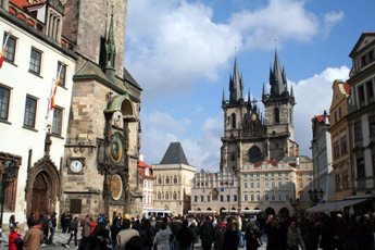Main square and cathedral, Prague