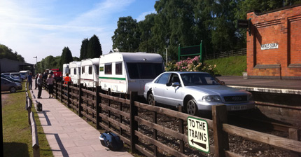 BBC Top Gear, July 2011.  The 'train' of caravans hauled by an Audi S8
